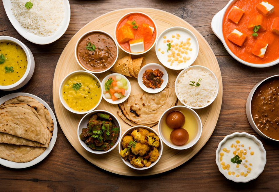 Veg thali spread at Tulsi Rasoi